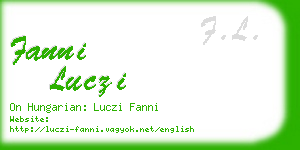 fanni luczi business card